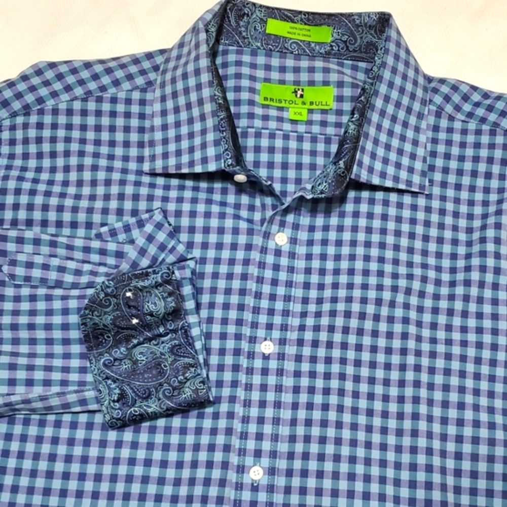 Bristol & Bull Gingham Check Button Down Shirt XXL